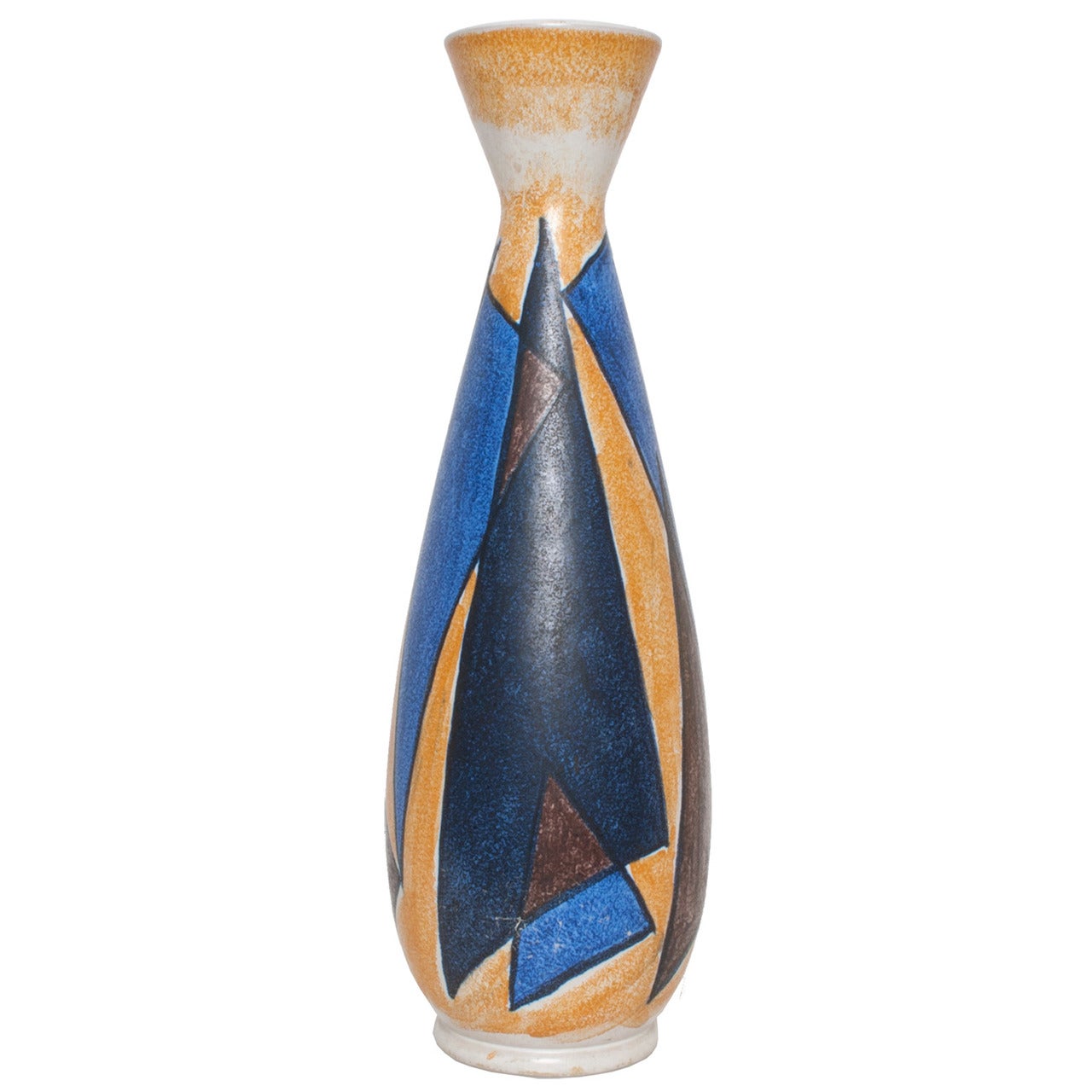 Scandinavian Modern Vase with Abstract Design by Mette Doller and Ivar Eriksson For Sale