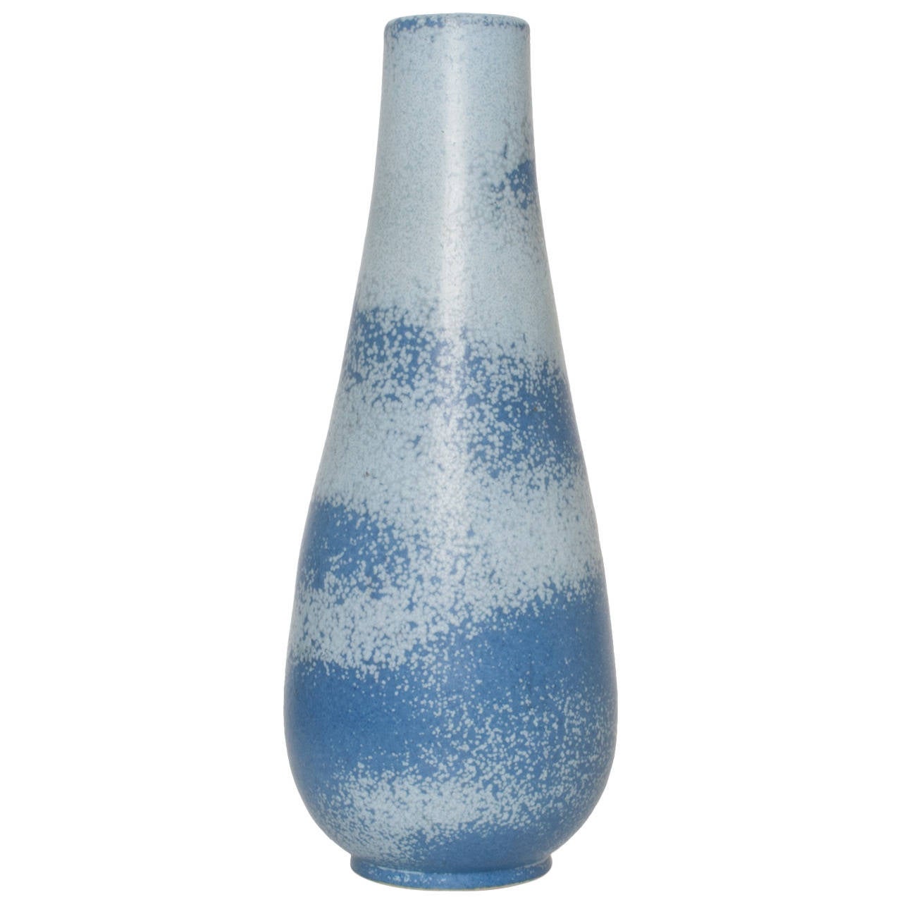 Scandinavian Modern Ceramic Vase in Light and Dark Blue by Gunnar