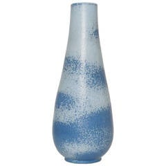 Scandinavian Modern Ceramic Vase in Light and Dark Blue by Gunnar Nylund 4