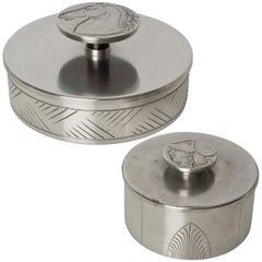Two Swedish Pewter "Athena" Boxes by Oscar Antonsson, for Ystad Metall