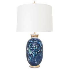 Swedish Unique Ceramic Table Lamp by Carl-Harry Stalhane.