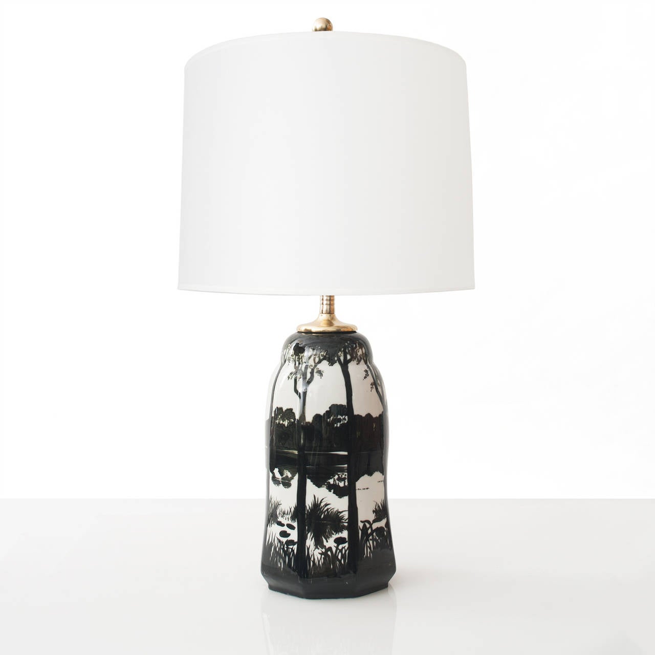 Lampe de table en céramique suédoise de Knut Hallgren pour ALP Lidköping