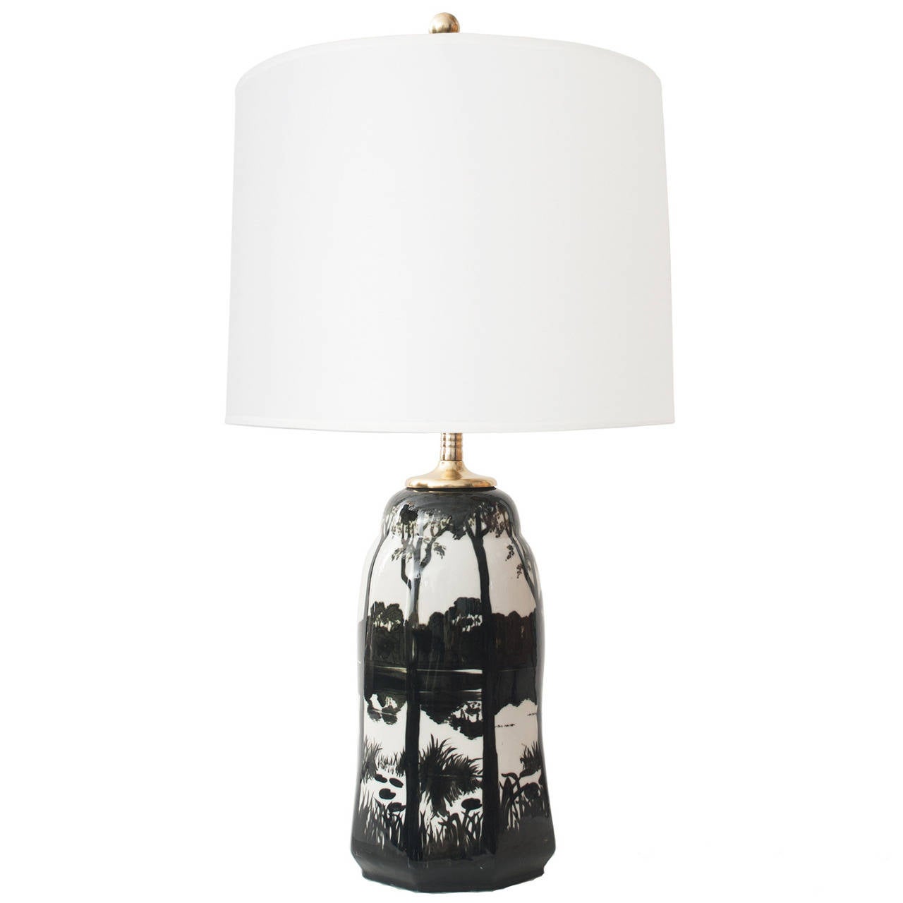 Swedish Ceramic Table Lamp By Knut Hallgren For Alp Lidköping