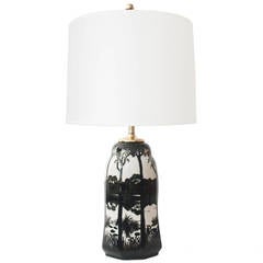 Swedish Ceramic Table Lamp by Knut Hallgren for ALP Lidköping