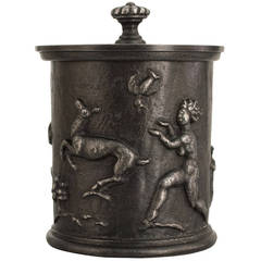 Swedish Art Deco Cast Iron Jar with Lid by Carl Elmberg for Näfveqvarns Bruk