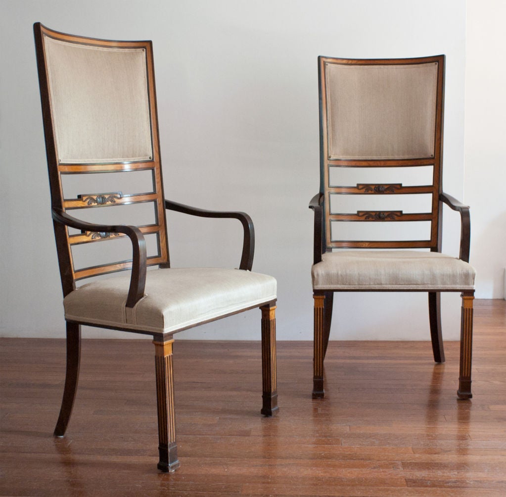 Rare pair of Erik Chambert armchairs Art Deco