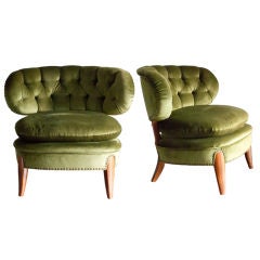 Pair of Swedish mid-century slipper chairs Otto Schultz