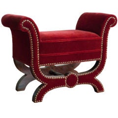 Footstool Swedish art deco Otto Schulz mohair