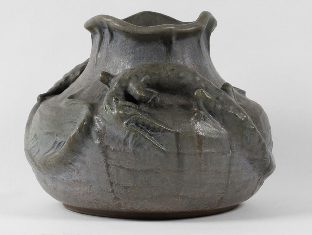 Ceramic Large Swedish Arts & Crafts pottery vase Karl Svensson, Hoganas