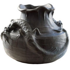 Large Swedish Arts & Crafts pottery vase Karl Svensson, Hoganas
