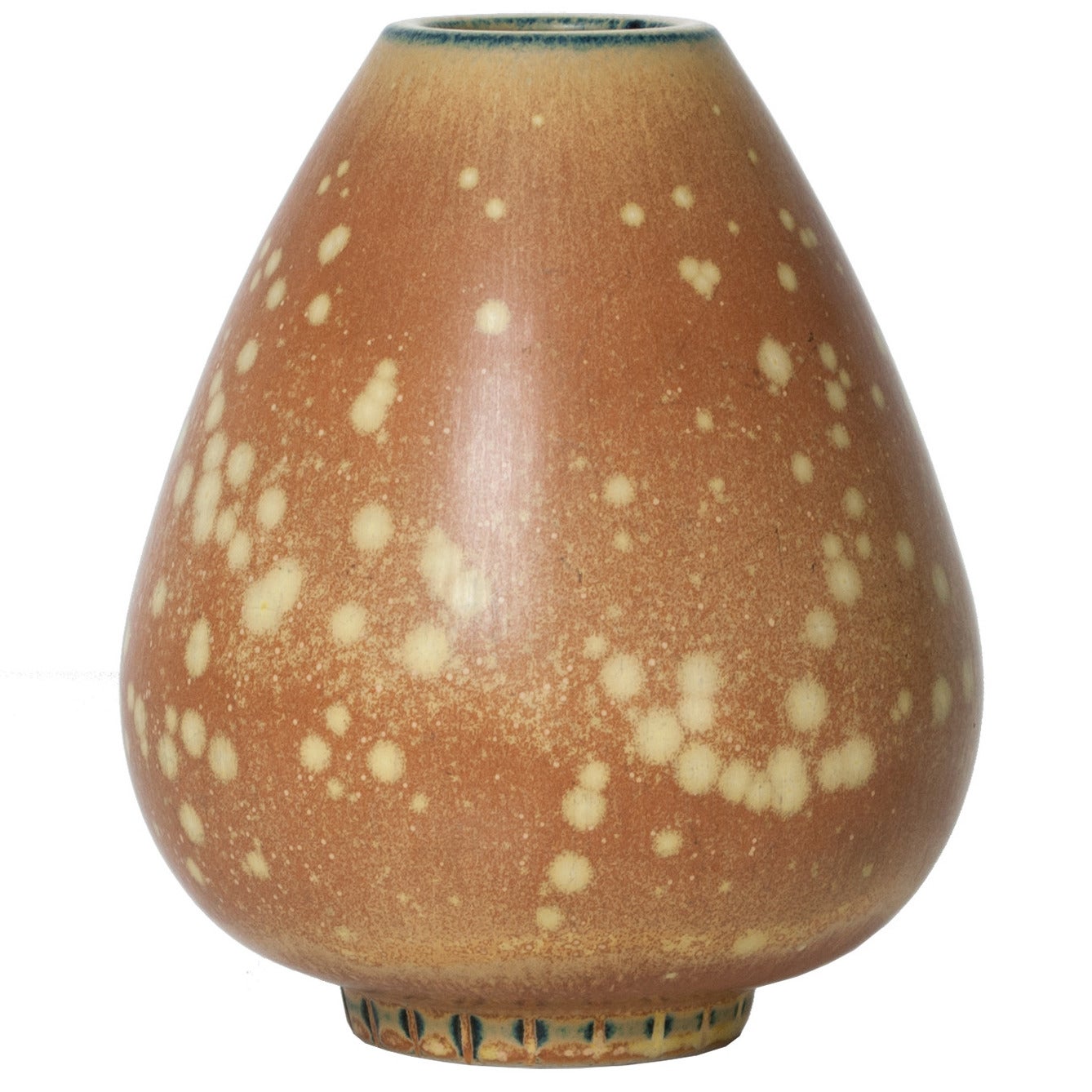 Swedish Midcentury Ceramic Vase with Spotted Glaze by Gunnar Nylund, Rorstrand
