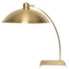 Swedish Modernist Solid Brass Table Lamp with Adjustable Shade