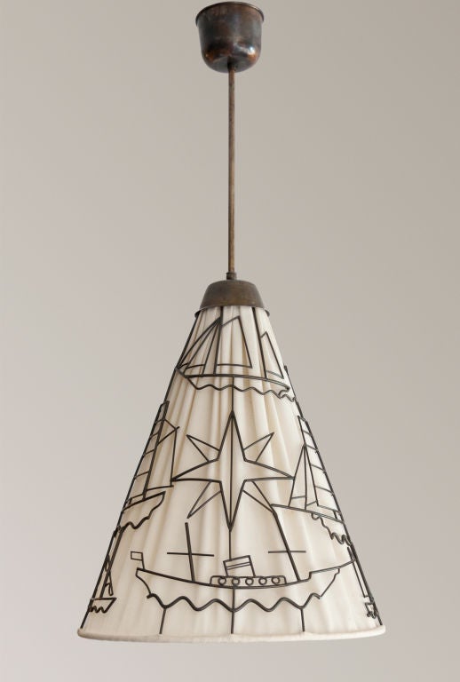 Delightful "Ships & Boats" Wire Frame Pendant, Boet, Sweden