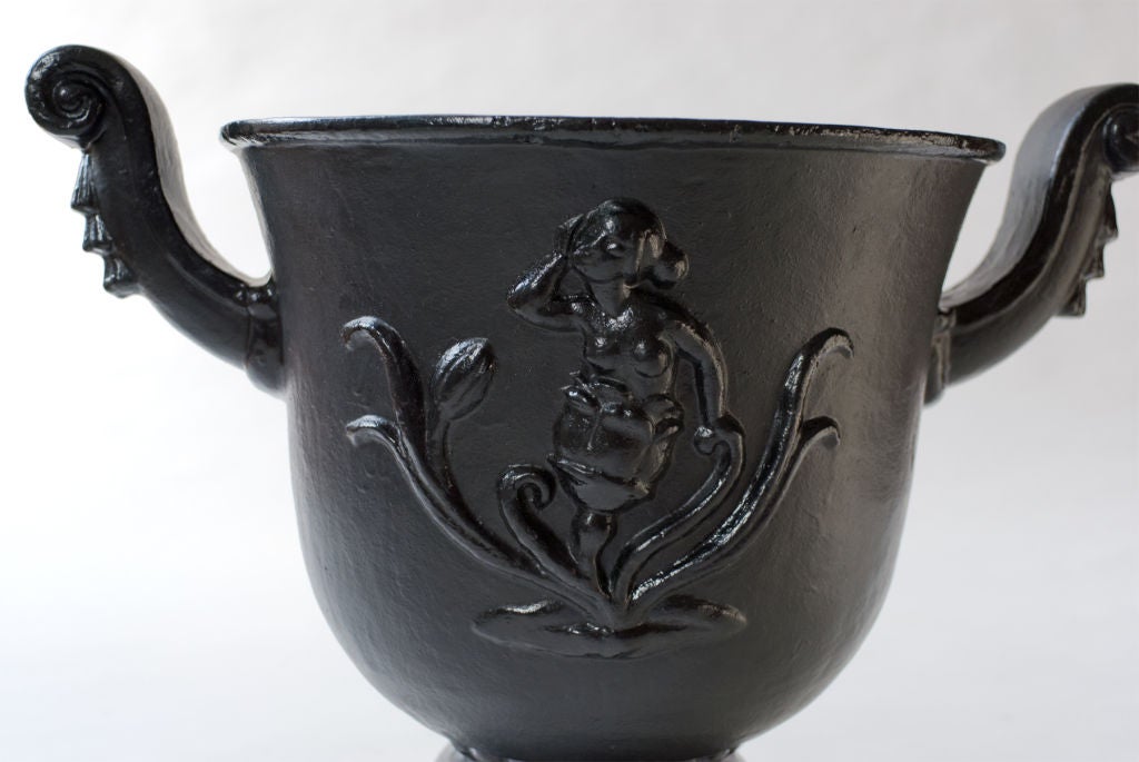 Metal Ivar Johnsson satyr urn for Nafveqvarns Bruk Swedish Art Deco