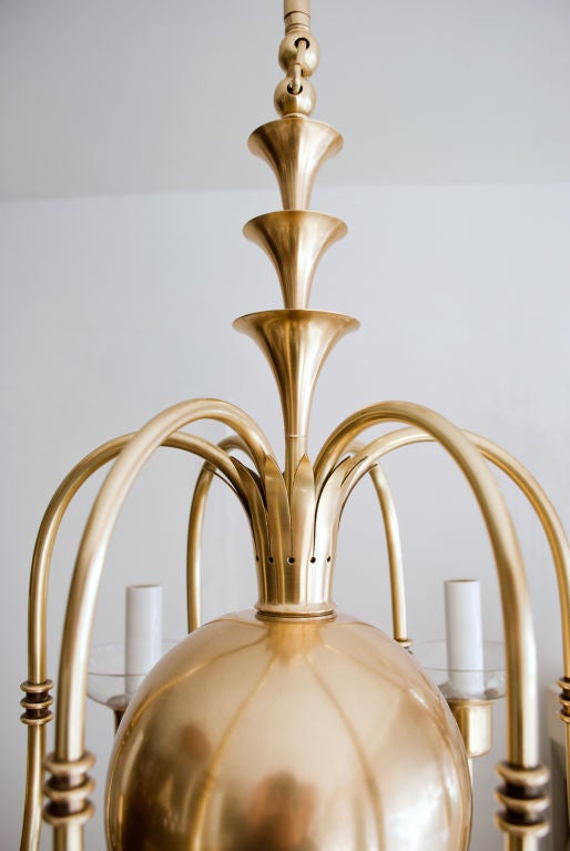 Polished Fantastic Swedish Art Deco chandelier, Elis Bergh, C.G. Hallberg