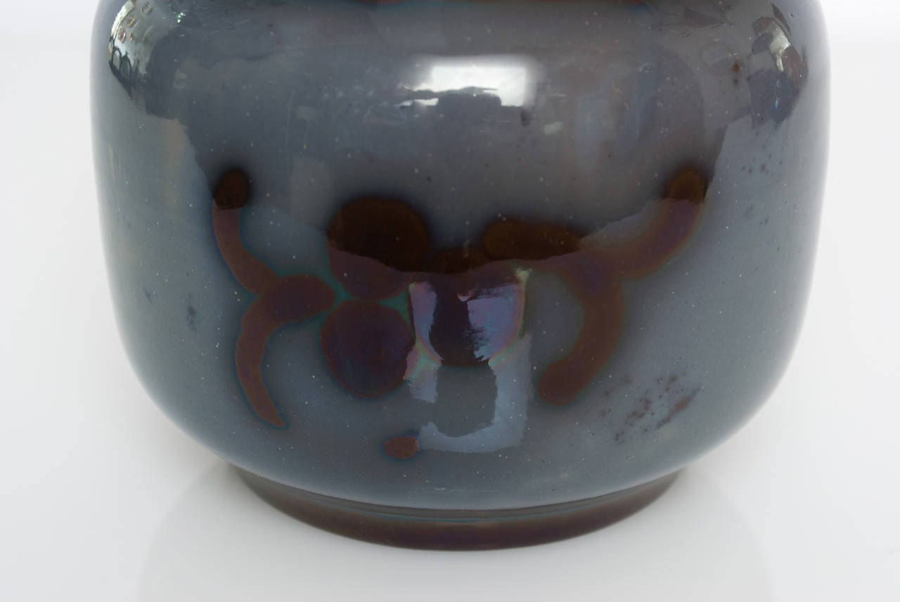 Schwedische glasierte schwedische Art-Déco-Vase aus Nyman & Nyman Keramik, Hgans (Glasiert) im Angebot