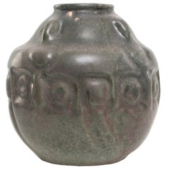 Swedish Art Nouveau Ceramic Vase by Karl Robert Svensson for Höganäs Keramik