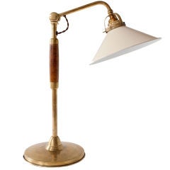 Swedish Art Deco brass desk lamp with articulated arm,