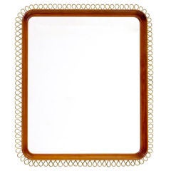 Estrid Ericsson mid-century mahogany brass mirror for NK