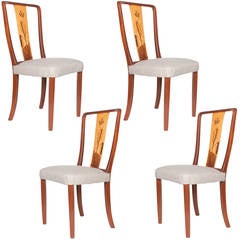 Scandinavian Modern Erik Chambert Set of Four Dining Chairs 3