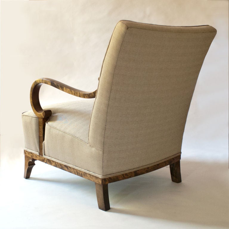 Upholstery Pair of elegant Swedish Art Deco chairs by Erik Chambert 1930