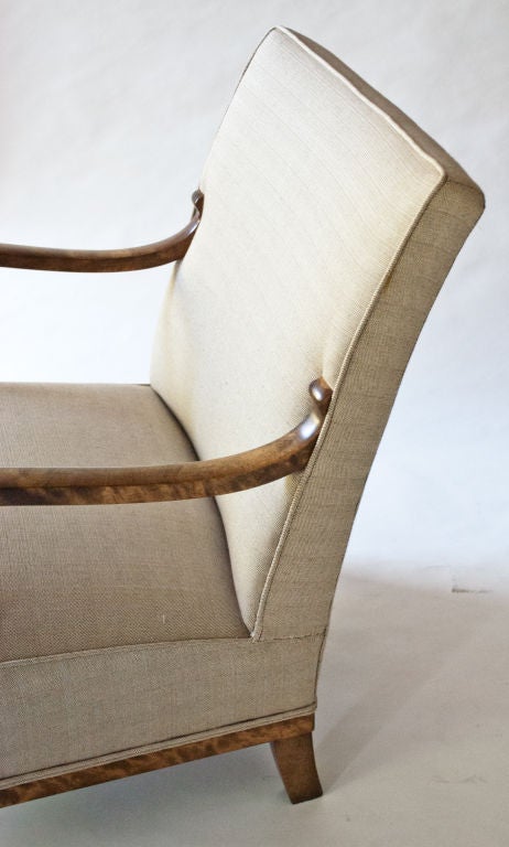 Pair of elegant Swedish Art Deco chairs by Erik Chambert 1930 4