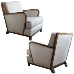 Great pair of Swedish Art Deco lounge chairs by Alvar Andersson