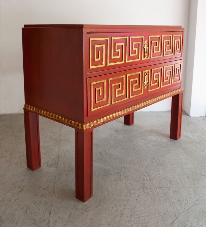 Gilt Swedish Art Deco gilt and lacquered commode Axel Einar Hjorth