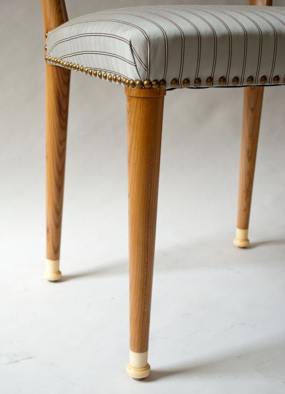 8 Swedish Art Deco Klismos dining chairs griffin inlays in bone 4