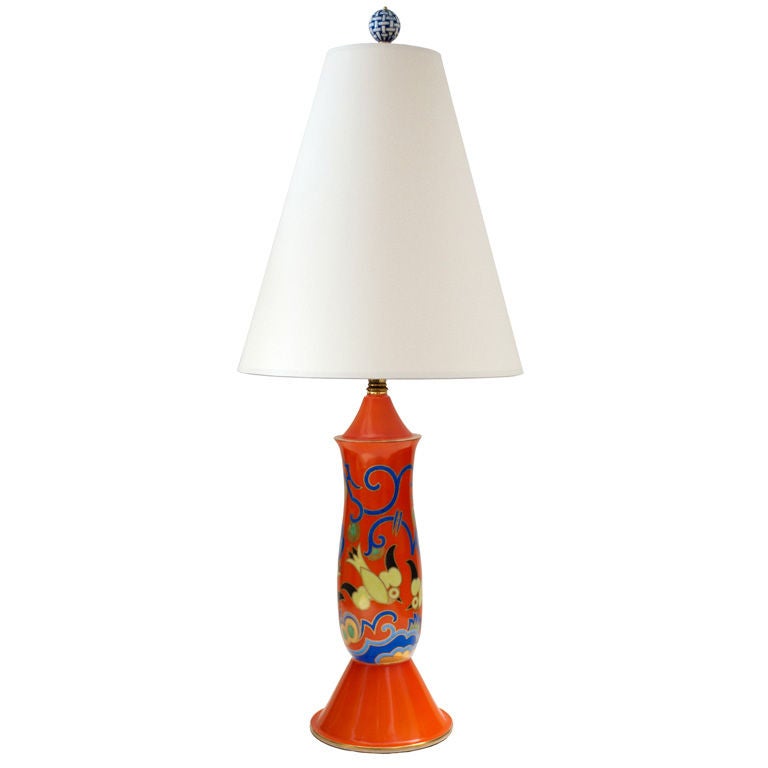 Rosenthal porcelain Art Deco lamp with decorative motif 1930