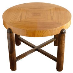 Swedish Art Deco low occasional table in Elm and stained birch