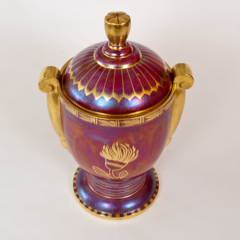 Very large Swedish Art Deco Covered Urn by Josef Ekberg In Excellent Condition In New York, NY