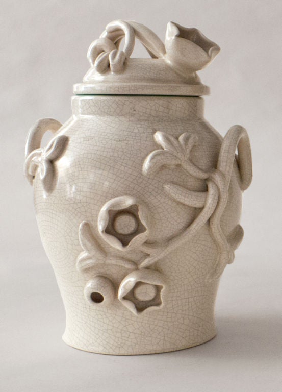20th Century Pair of Swedish Art Deco covered urns by Eva Jancke Bjork