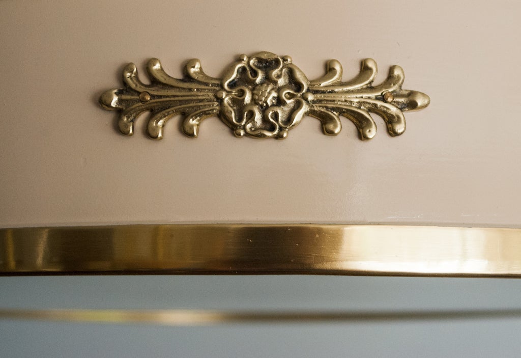 Scandinavian Modern, Art Deco Ceiling Fixture Lacquered with Brass Details 1