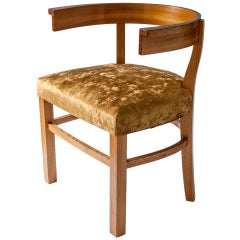 Scandinavian Modern Carl Bergsten elm and rosewood "Klismos" chair. 4