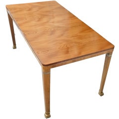 Swedish art deco table by architect Carl Bergsten, elm, mahogany