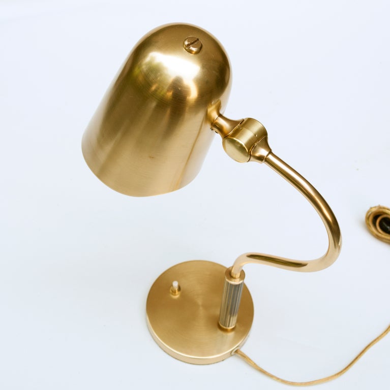 Swedish Art Deco Desk or Table Lamp in Polished Brass 3