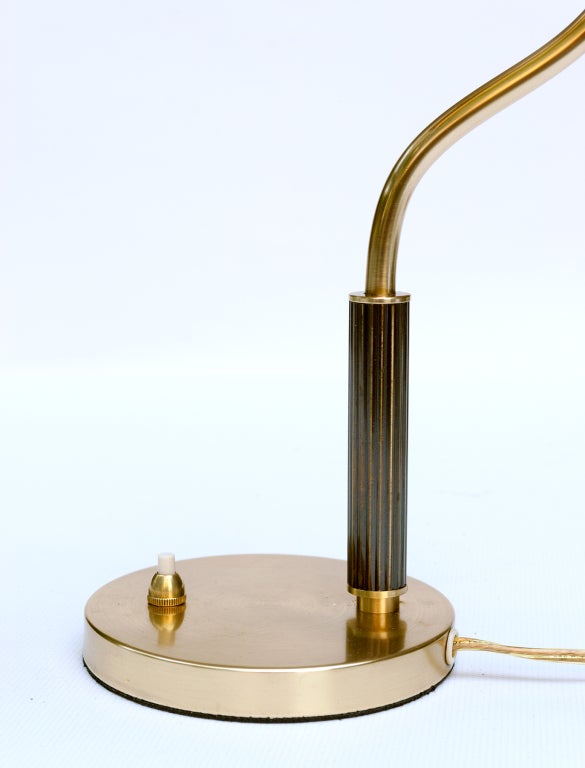 Swedish Art Deco Desk or Table Lamp in Polished Brass 4