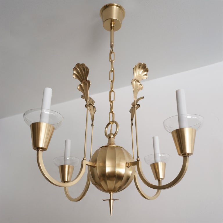 Swedish Art Deco Chandelier by Elis Bergh for C. G. Hallberg In Excellent Condition In New York, NY