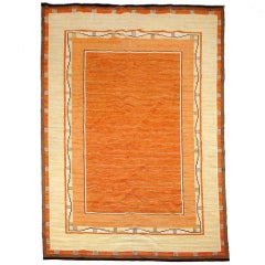 Swedish Art Deco flat weave "Rolakan" rug in warm tones.