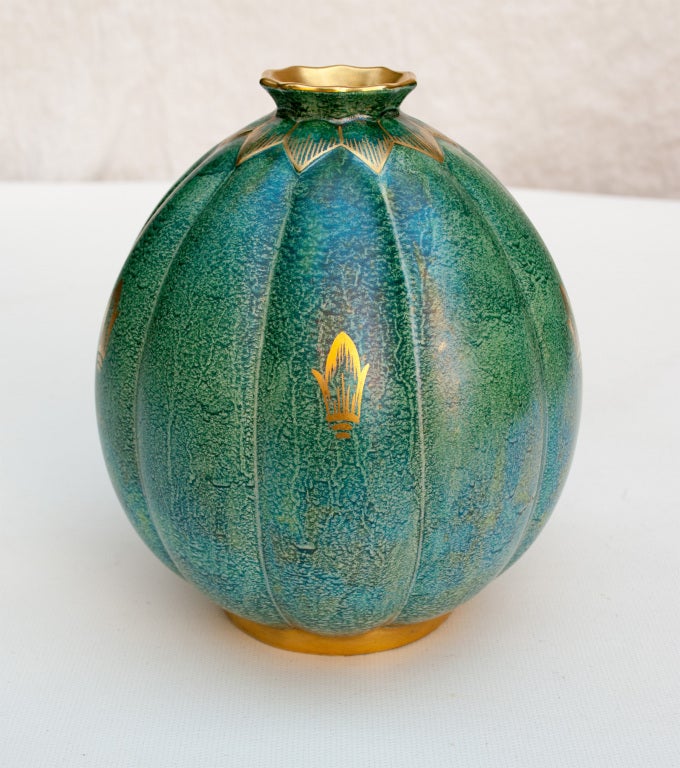 Swedish Art Deco Ceramic Vase by Josef Ekberg, Gustavsberg 1937 In Excellent Condition In New York, NY