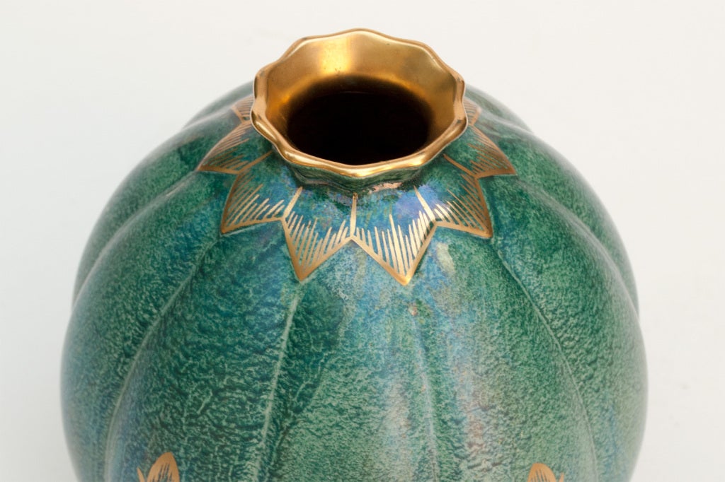 Mid-20th Century Swedish Art Deco Ceramic Vase by Josef Ekberg, Gustavsberg 1937