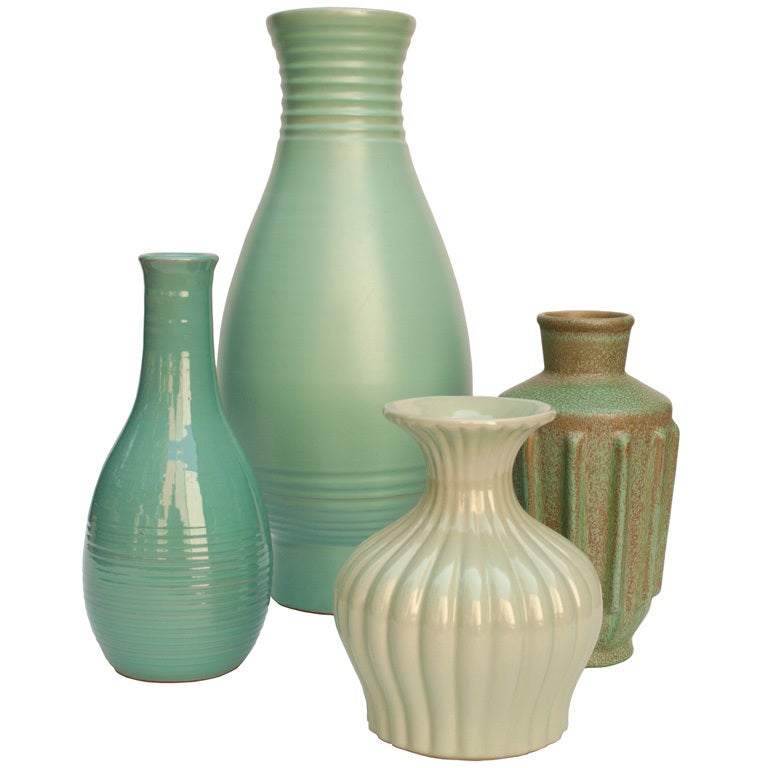Swedish art deco ceramic vases by Ewald Dahlskog for Bo Fajans