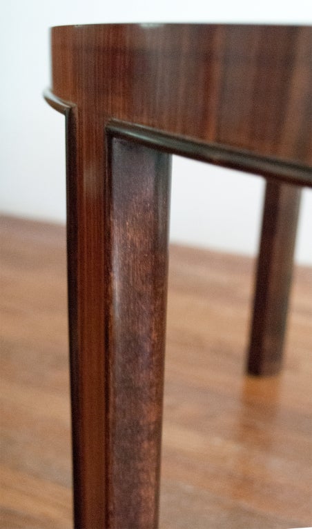 Swedish Art Deco Rosewood Coffee Table Original Textured Glass 3