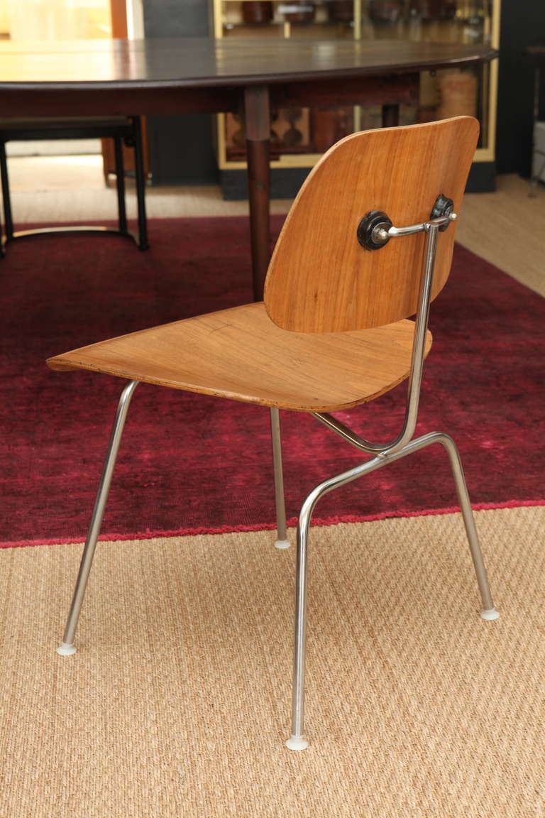 Ash Set of Four Eames Molded Plywood DCM Dining Chairs
