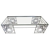 Glass and metal outdoor trellis table
