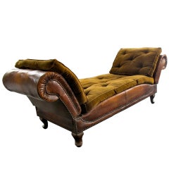 Spring Special - Elegant & Versatile 1920's French Leather Settee