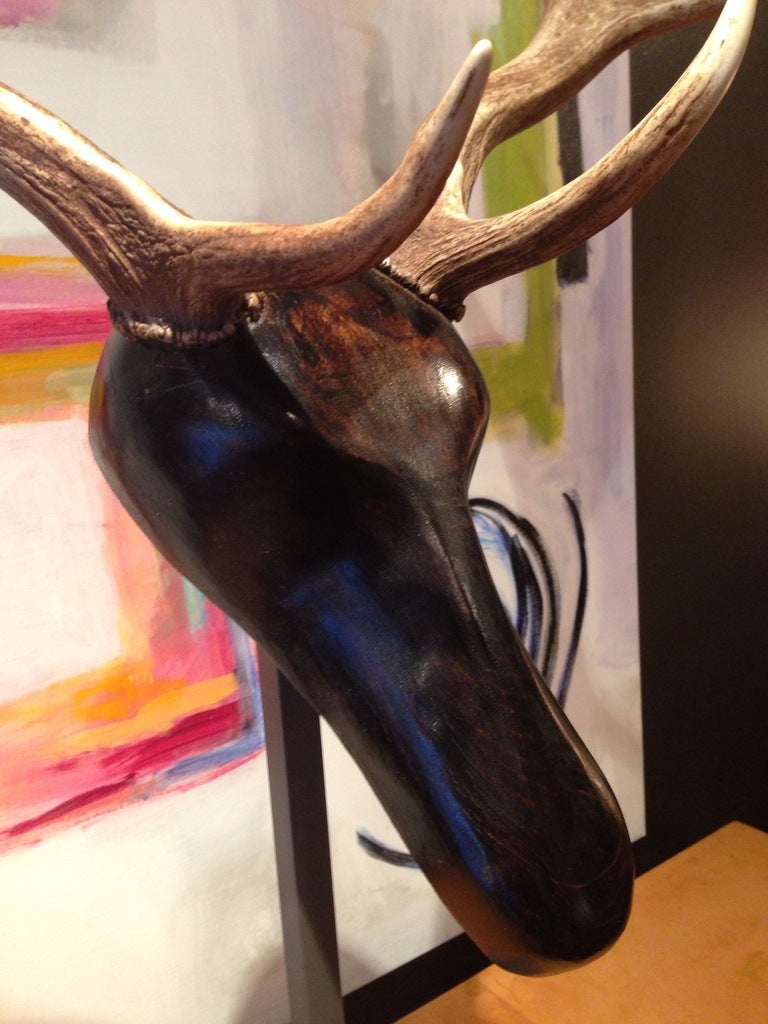 Harlequin Fallow Deer Mounted Antlers In Excellent Condition In New York, NY