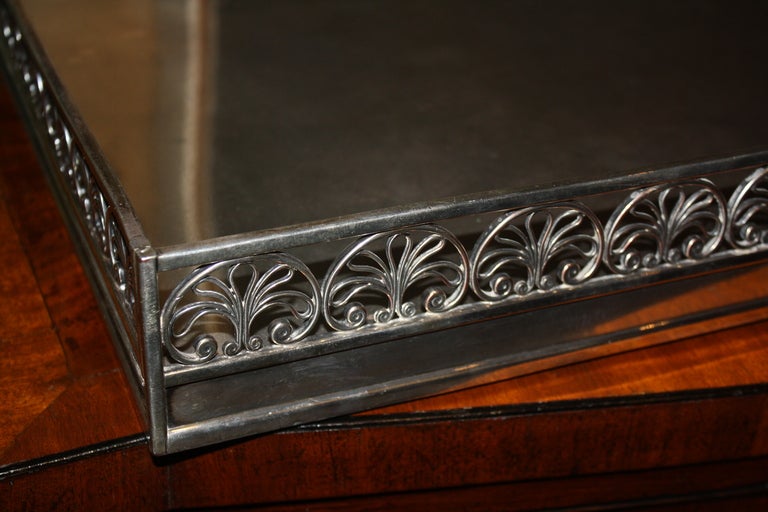 British English Silver Plated Pierced Gallery Rectangular Tray