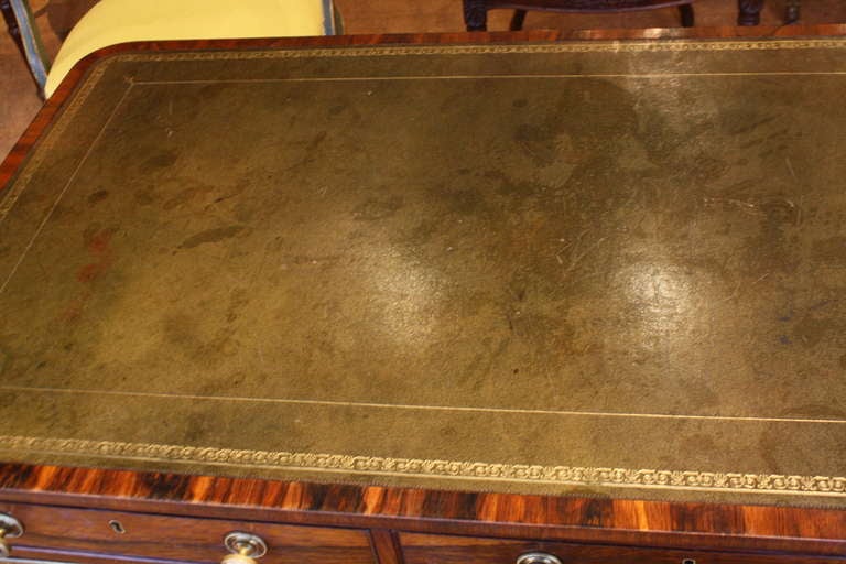 19th Century Regency Gilt Bronze-Mounted Rosewood Trestle Writing Table